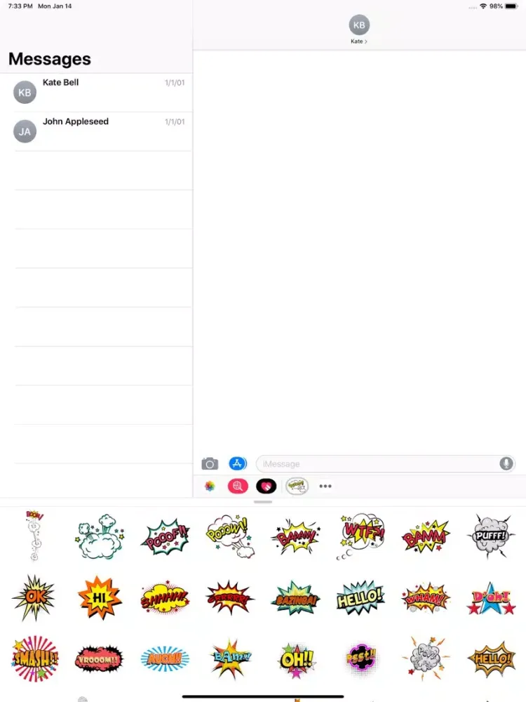Capturas de tela do Simply Texts Stickers Pack iPad 