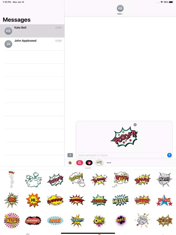 Capturas de tela do Simply Texts Stickers Pack iPad 