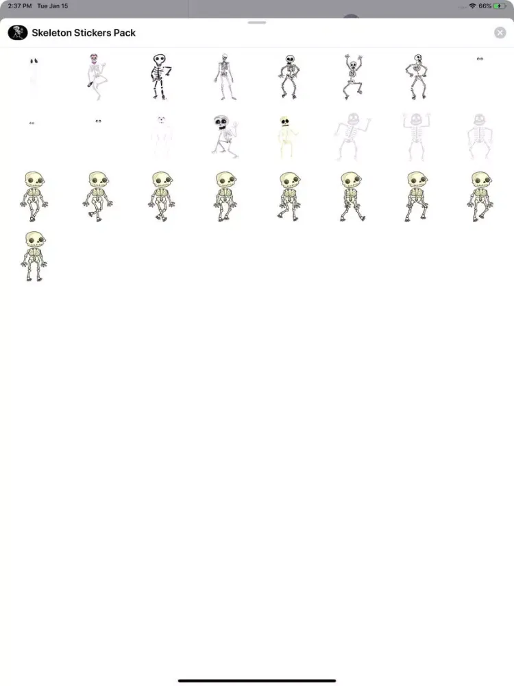 Skeleton Stickers Pack iPad 應用截圖