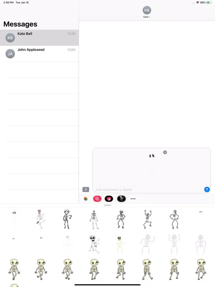 Skeleton Stickers Pack iPad 應用截圖
