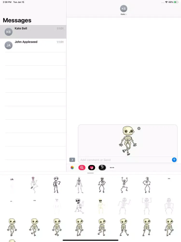 Skeleton Stickers Pack iPad 應用截圖