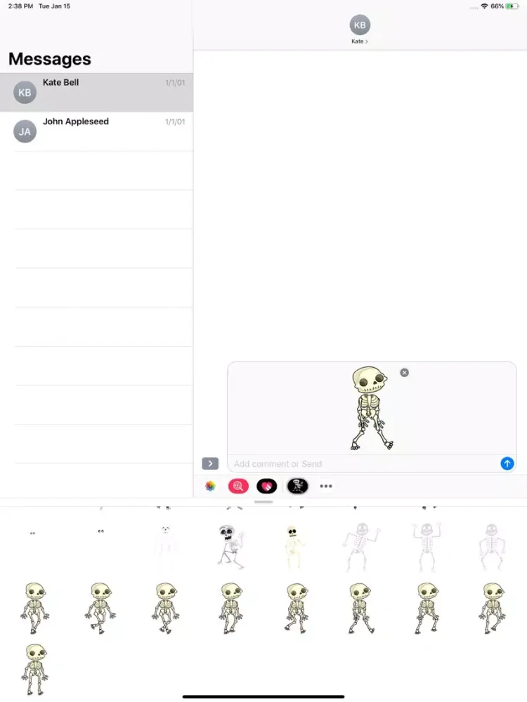 Skeleton Stickers Pack iPad 應用截圖