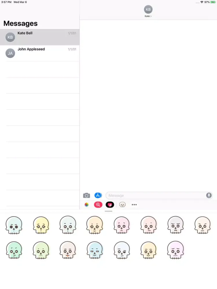 ภาพหน้าจอของ Skull Stickers Pack iPad 