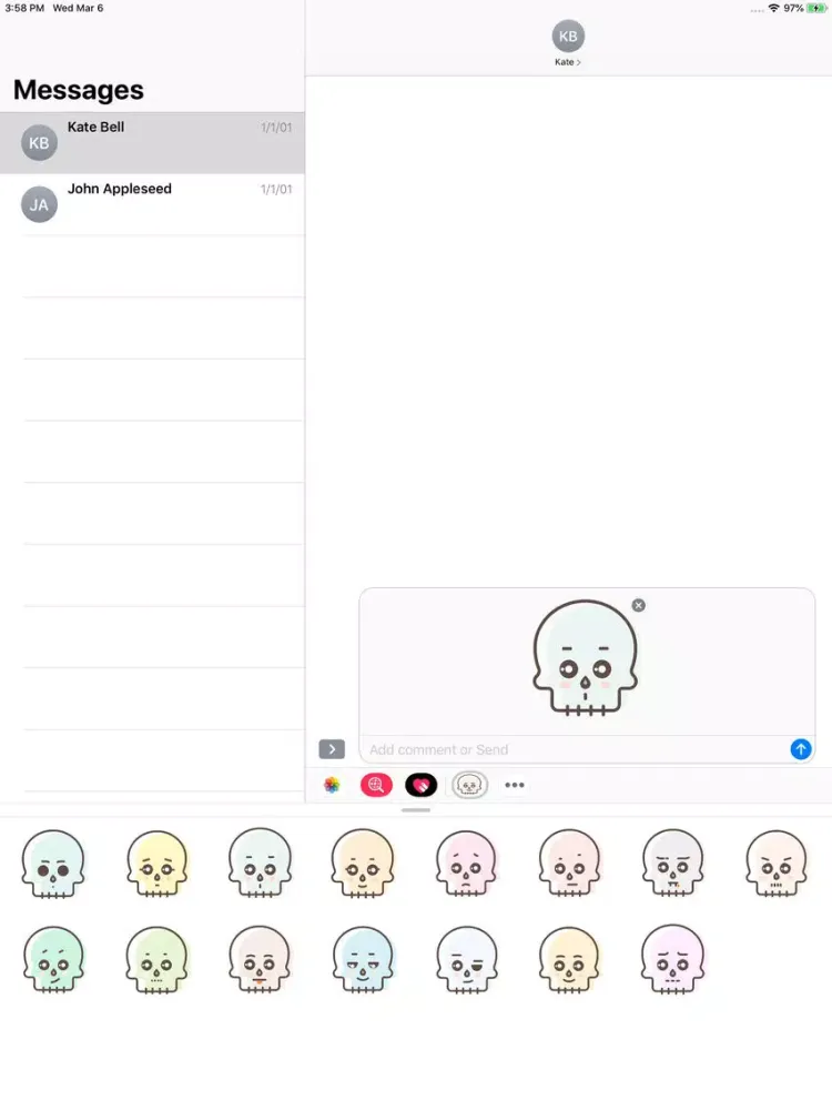 ภาพหน้าจอของ Skull Stickers Pack iPad 