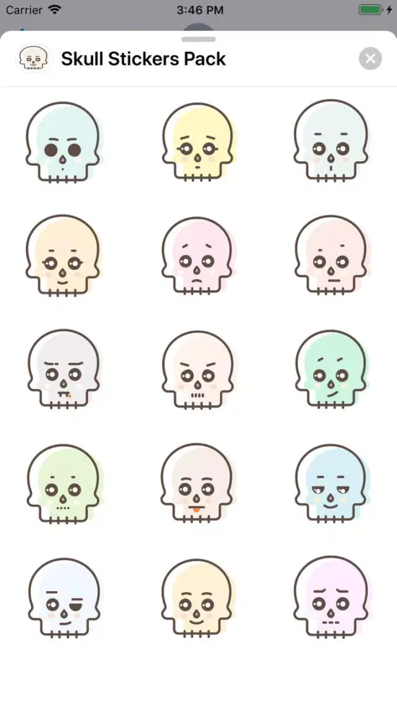 ภาพหน้าจอของ Skull Stickers Pack