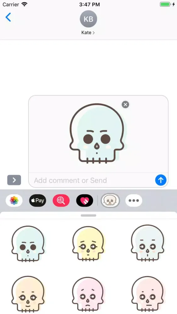 ภาพหน้าจอของ Skull Stickers Pack