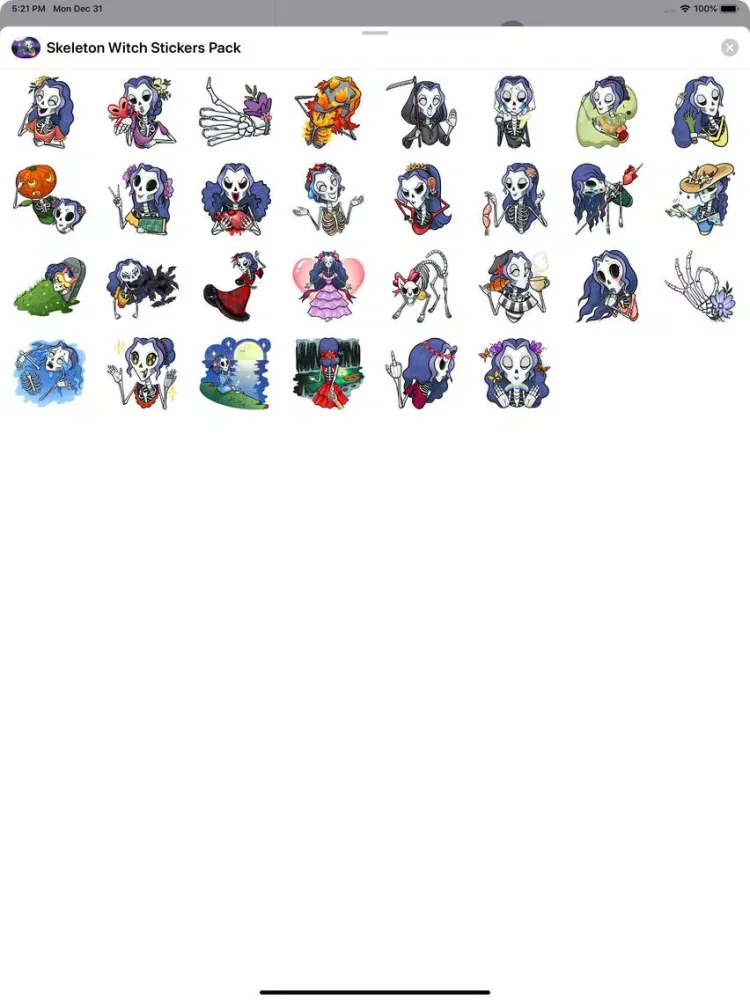 Captures d'écran de Skeleton Witch Stickers Pack iPad 