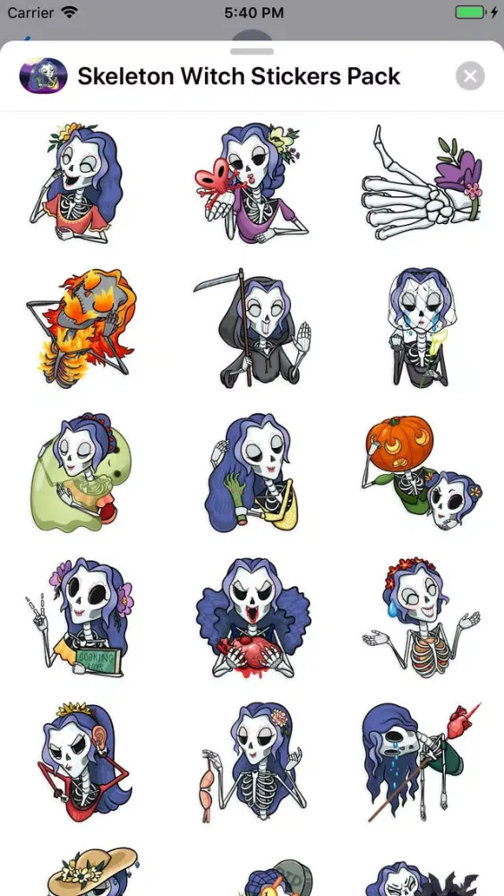 Captures d'écran de Skeleton Witch Stickers Pack