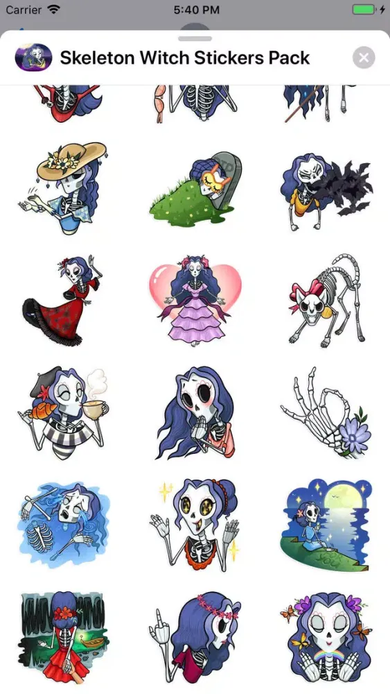 Captures d'écran de Skeleton Witch Stickers Pack