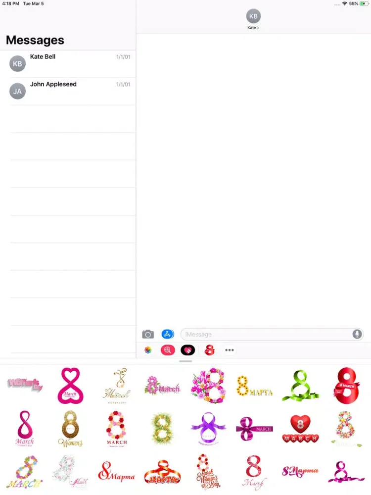 Capturas de tela do Women's Day Stickers Pack iPad 