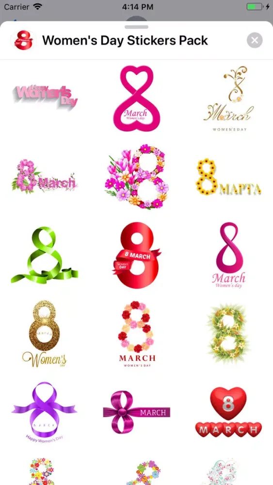 Capturas de tela do Women's Day Stickers Pack