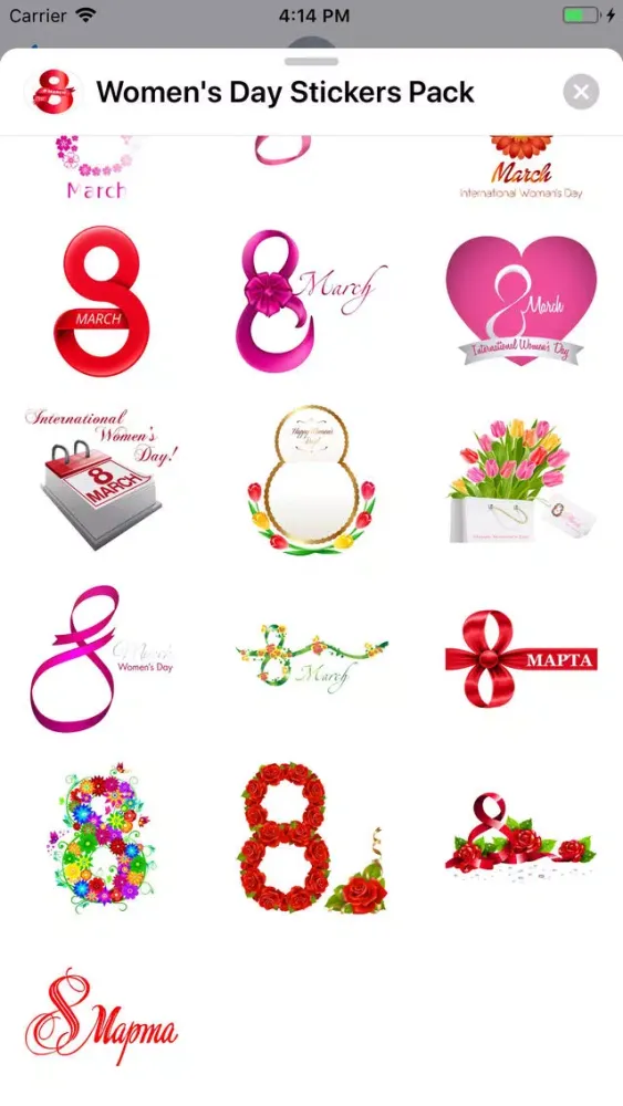 Capturas de tela do Women's Day Stickers Pack