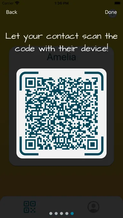 JustMetMe contact share by QR Screenshots