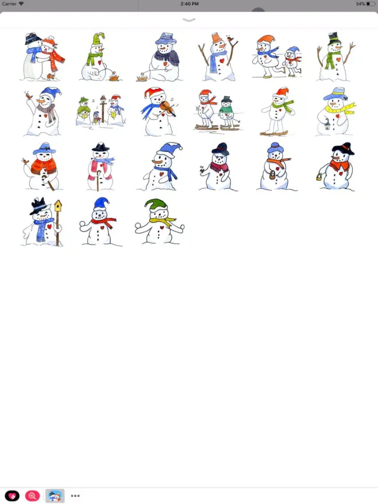 Zrzuty ekranu Christmas Snowman Stickers iPad 