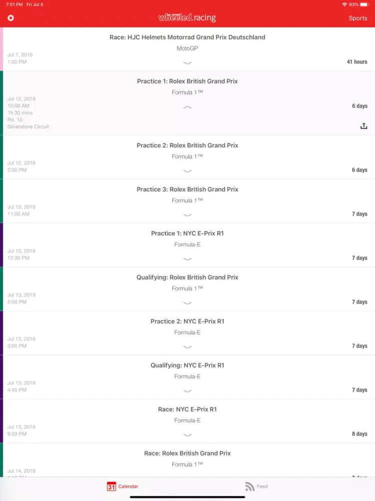 Capturas de tela do Motorsport Calendar! iPad 