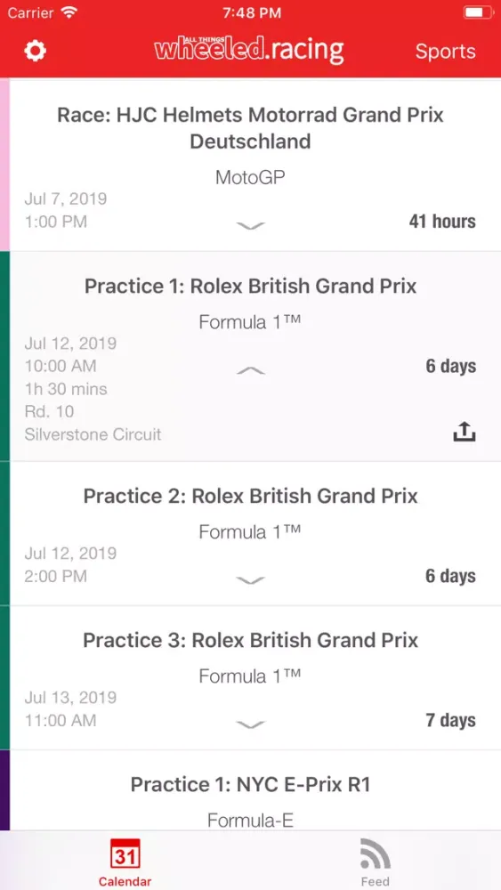Capturas de tela do Motorsport Calendar!