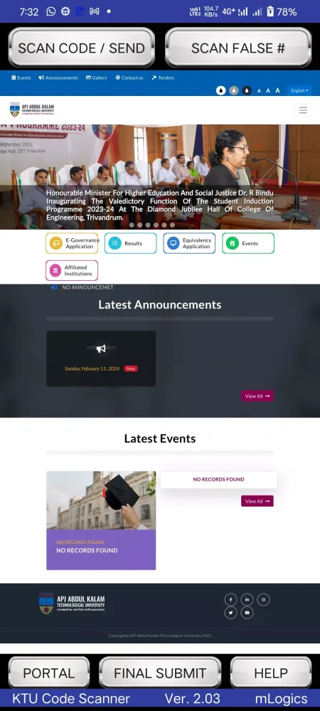 KTU Code Scanner Screenshots