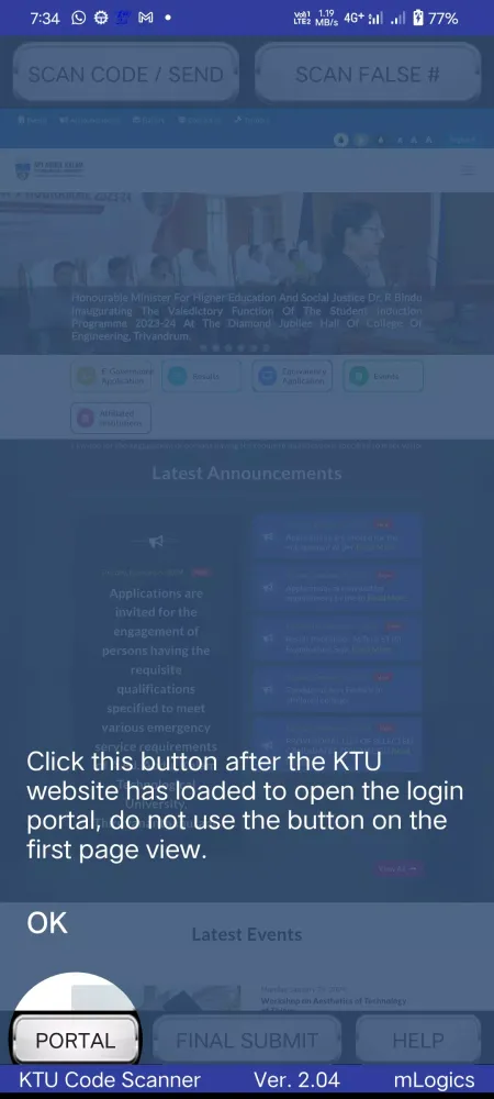 KTU Code Scanner Screenshots
