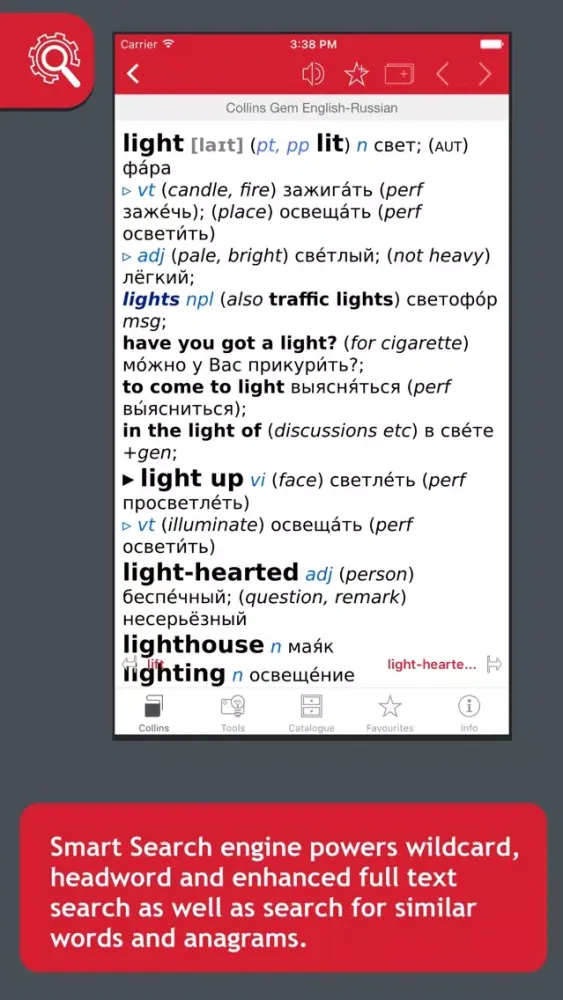 Capturas de tela do Collins Gem Russian Dictionary