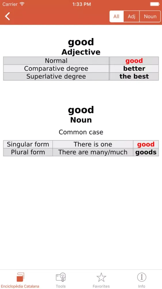 Capturas de tela do Compact English-Catalan Catalan-English Dictionary from Enciclopèdia Catalana