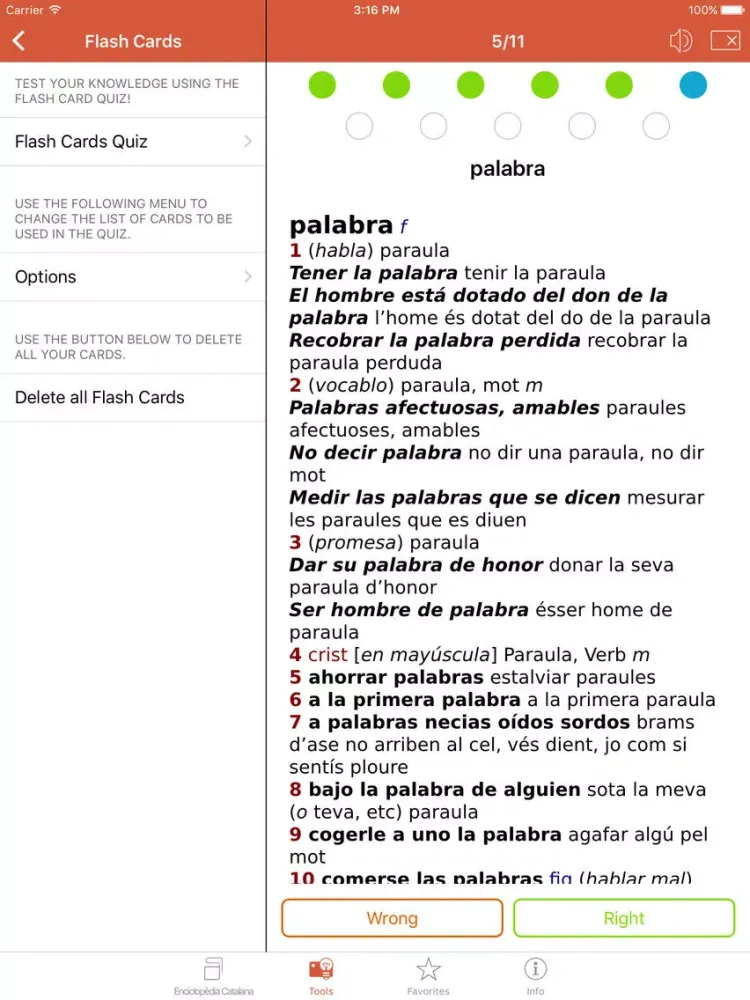 Capturas de tela do Advanced Spanish-Catalan Catalan-Spanish Dictionary from Enciclopèdia Catalana iPad 