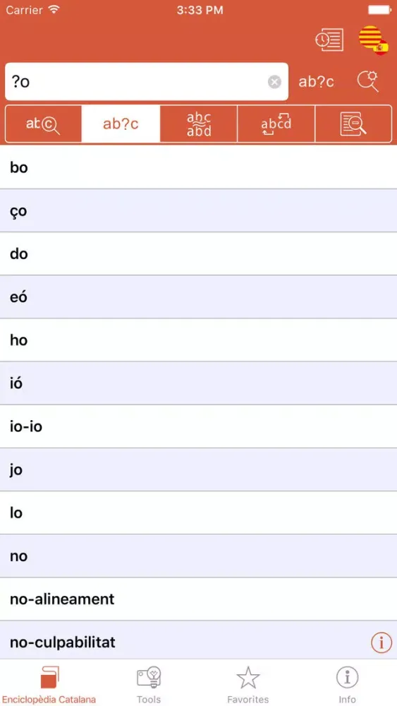 Capturas de tela do Advanced Spanish-Catalan Catalan-Spanish Dictionary from Enciclopèdia Catalana