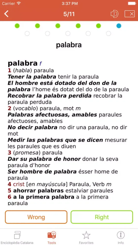 Capturas de tela do Advanced Spanish-Catalan Catalan-Spanish Dictionary from Enciclopèdia Catalana