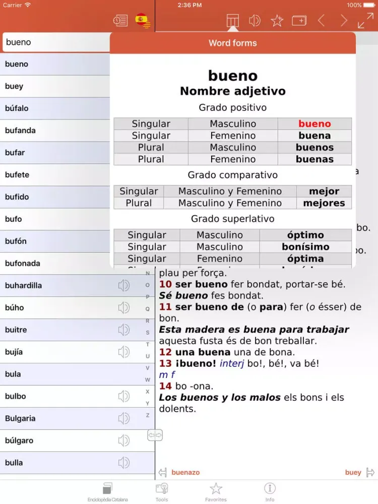 Compact Spanish-Catalan Catalan-Spanish Dictionary from Enciclopèdia Catalana iPad  Screenshots