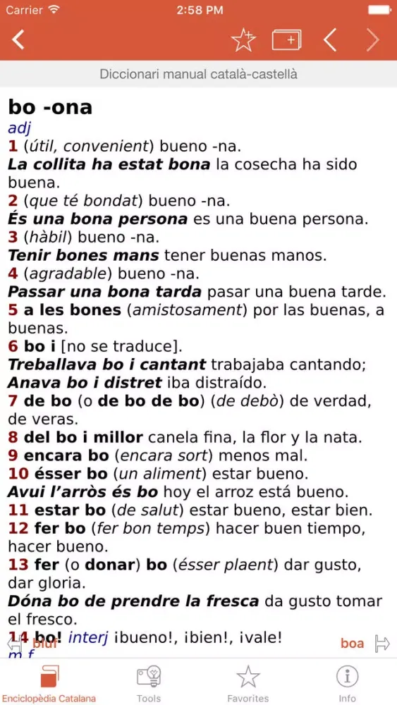 Compact Spanish-Catalan Catalan-Spanish Dictionary from Enciclopèdia Catalana Screenshots