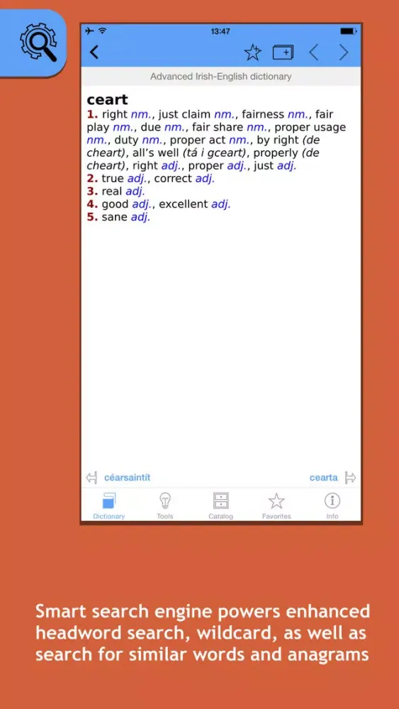Screenshot di Focalbeo Irish <-> English dictionaries