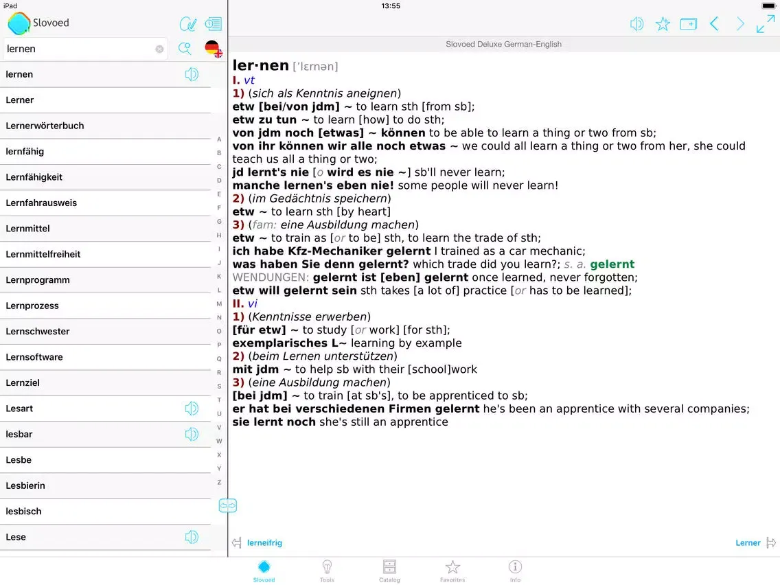 German <-> English Dictionary iPad 应用截图