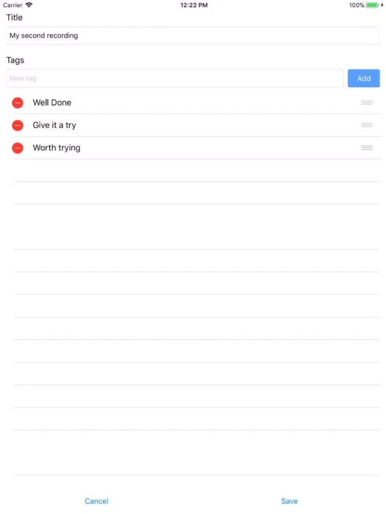 Tag Memo - Voice Memo with tag iPad  Ekran Görüntüleri