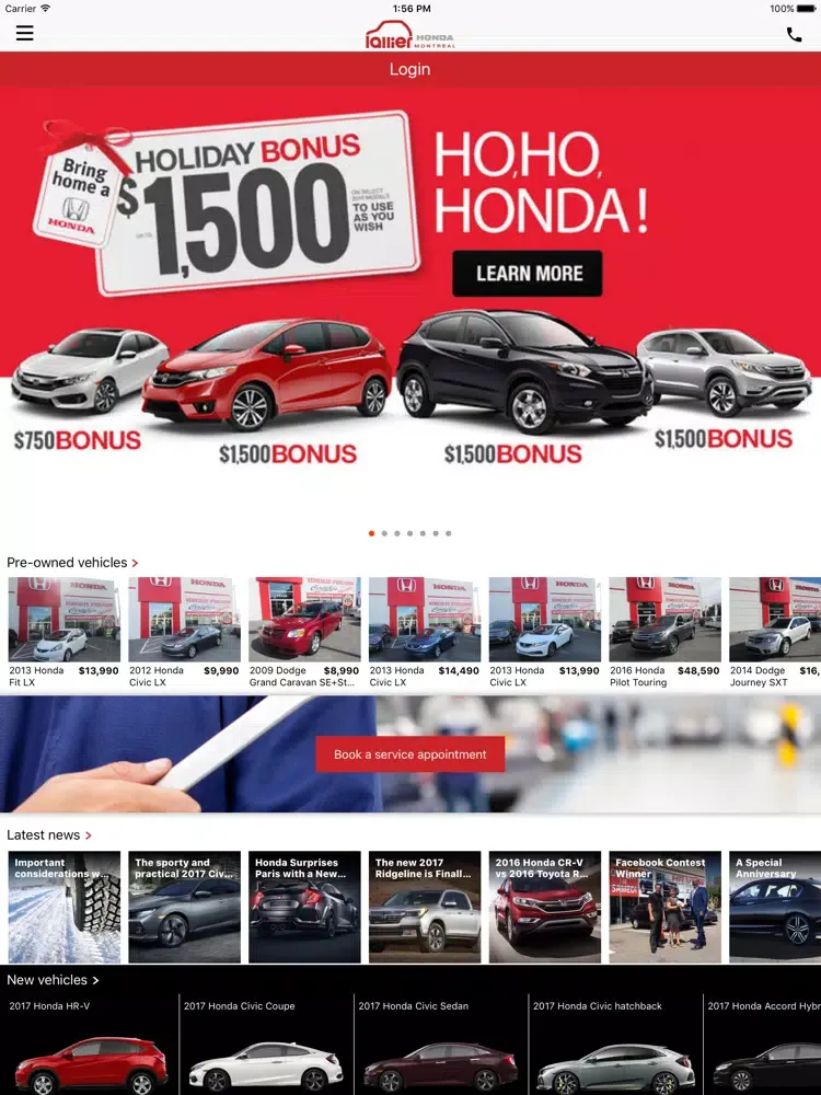 Captures d'écran de Lallier Honda Montréal iPad 