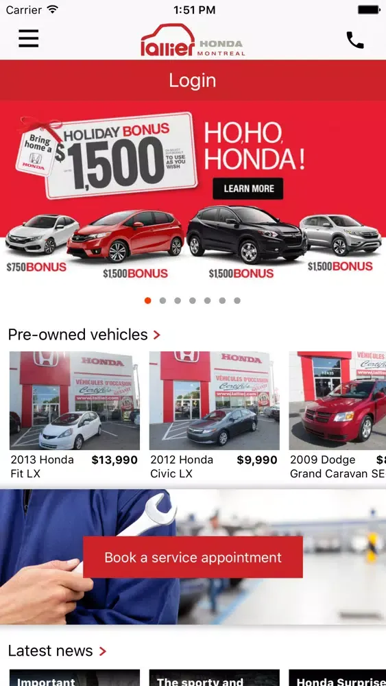 Captures d'écran de Lallier Honda Montréal