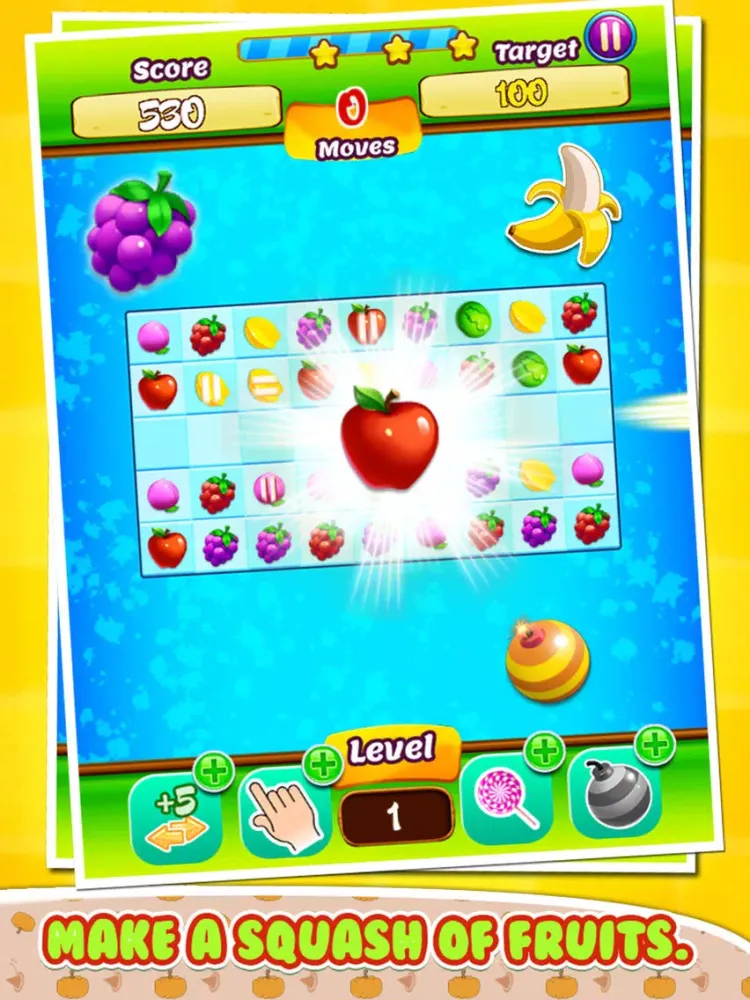 Garden Fruit Mania: Match3 Fruit - Garden Fruit - Pop Clash FREE iPad 应用截图