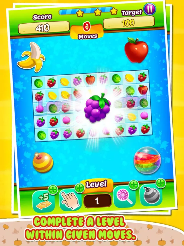 Garden Fruit Mania: Match3 Fruit - Garden Fruit - Pop Clash FREE iPad 应用截图