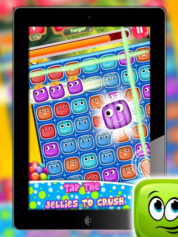 Ảnh chụp màn hình của Jelly Link Crush - Match The Jellies - Jelly Cube Pipe Link Match - Awesome Jelly Bean Link - Connect the Candies iPad 