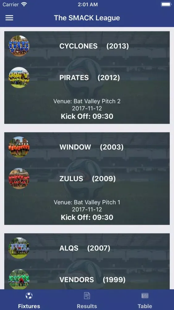 Capturas de tela do SMACK League