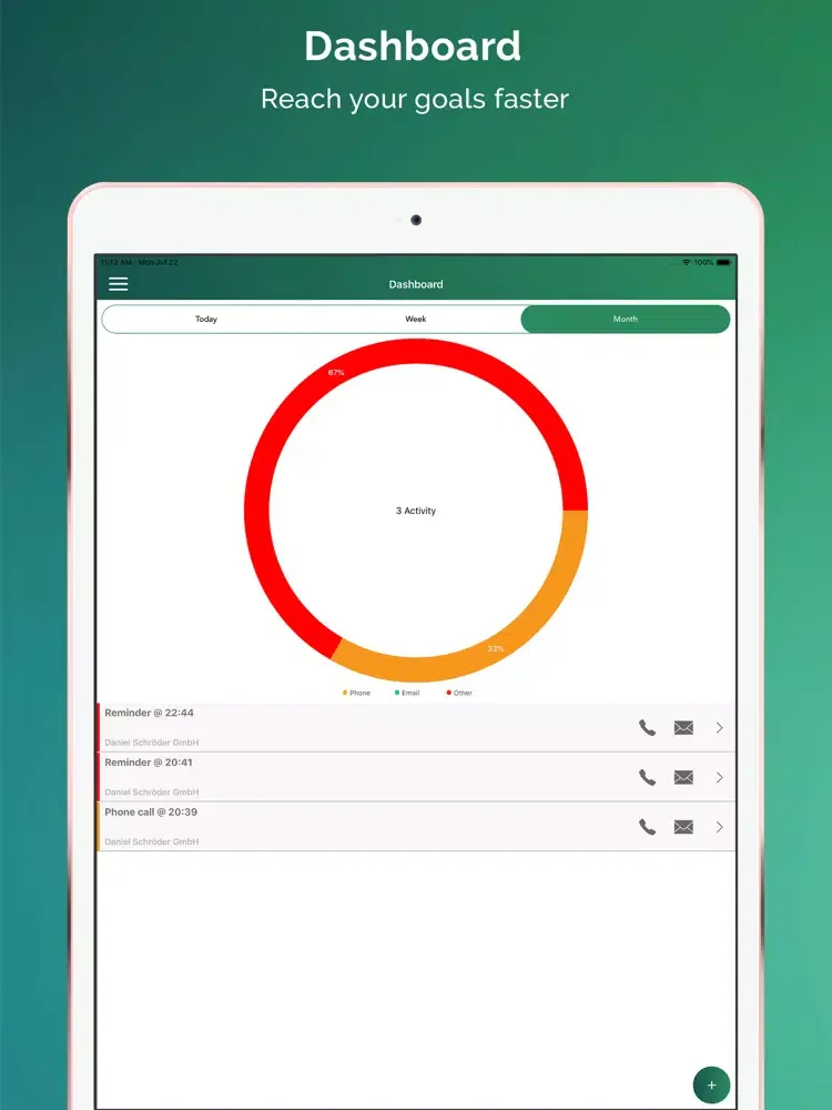 Screenshot di SMAC CRM iPad 