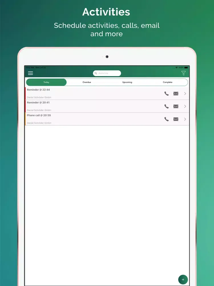 Screenshot di SMAC CRM iPad 
