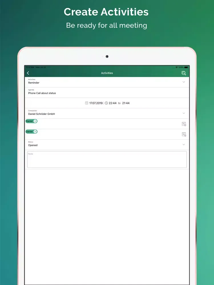Screenshot di SMAC CRM iPad 