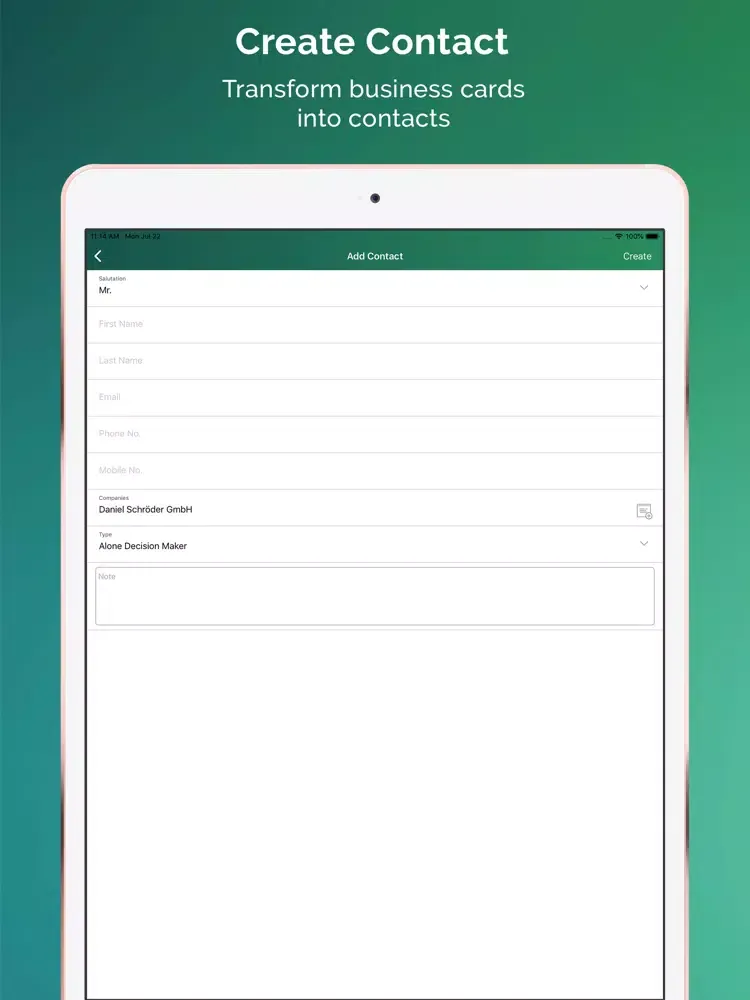 Screenshot di SMAC CRM iPad 