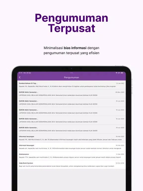 Capturas de tela do Siswa Smalab iPad 