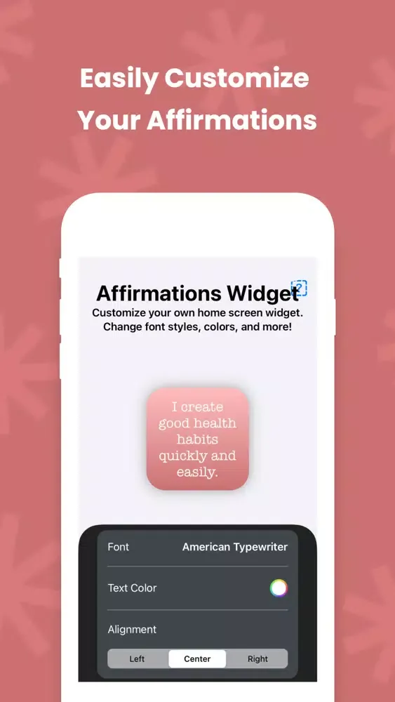Tangkapan skrin Affirmations Widget