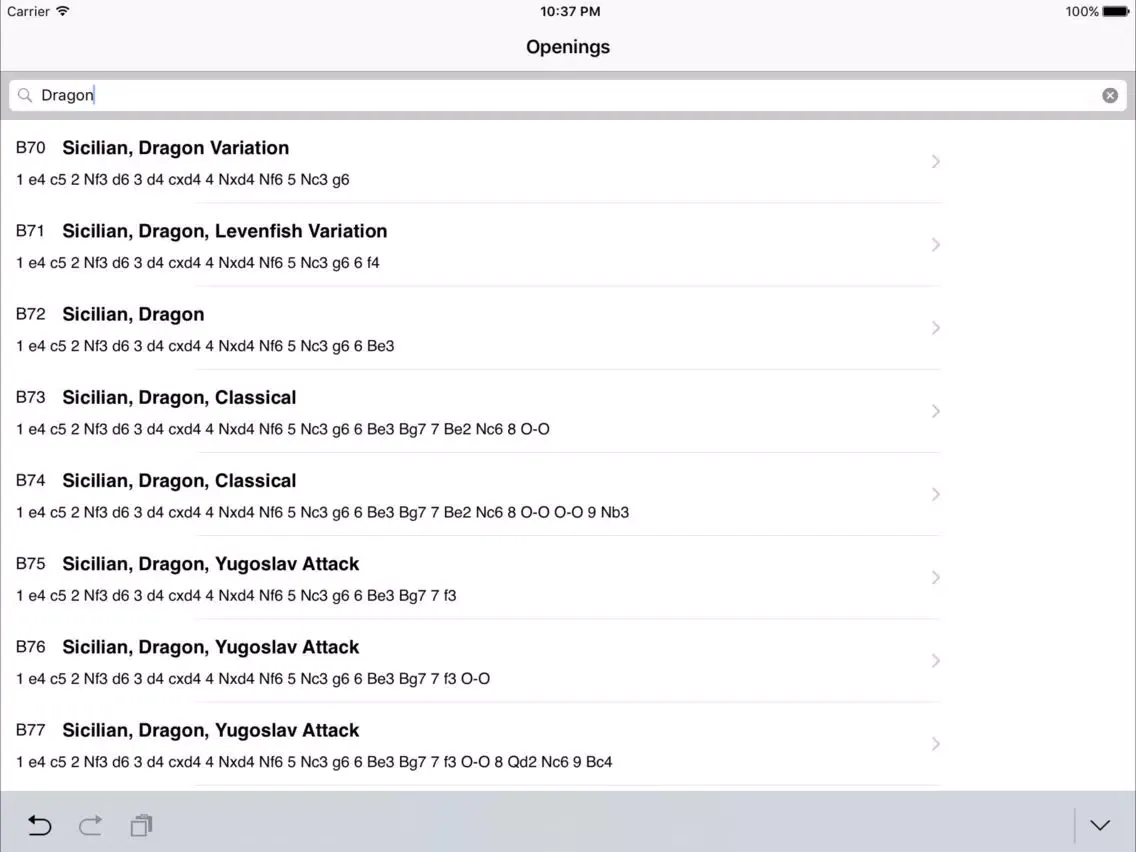 Capturas de pantalla de Encyclopedia of Opening iPad 