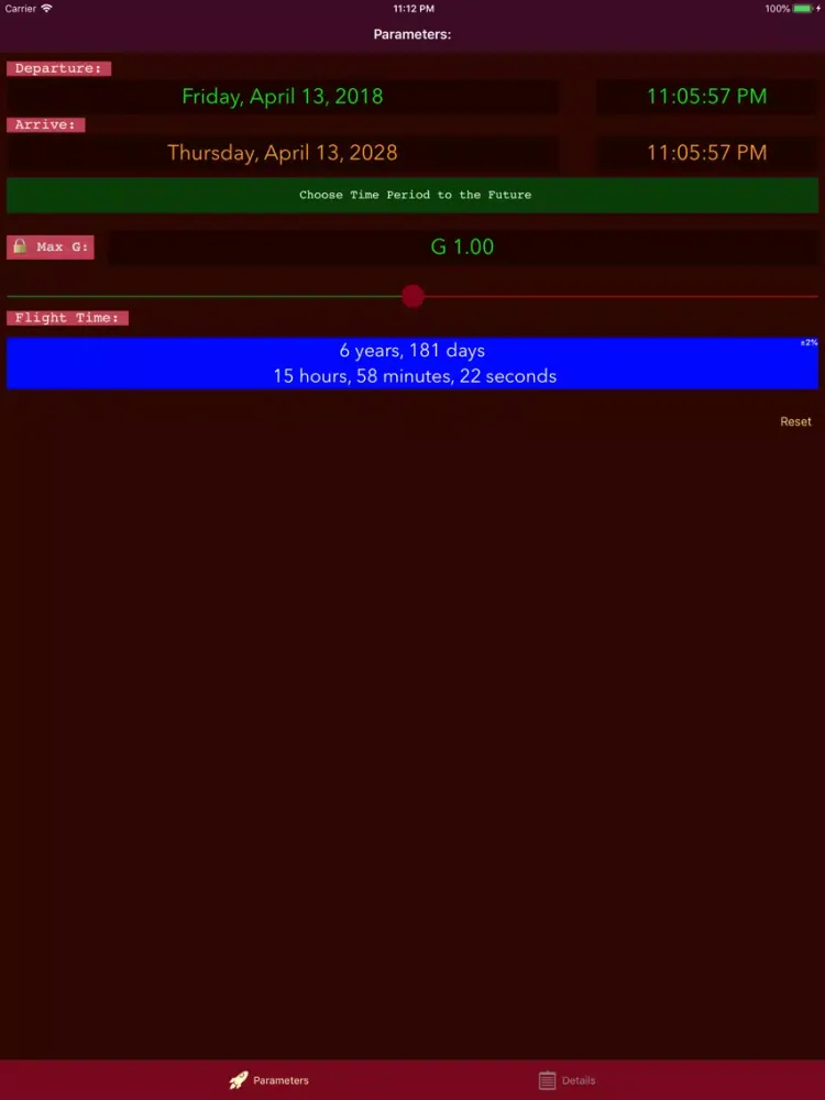 Time Travel Calculator iPad  Screenshots