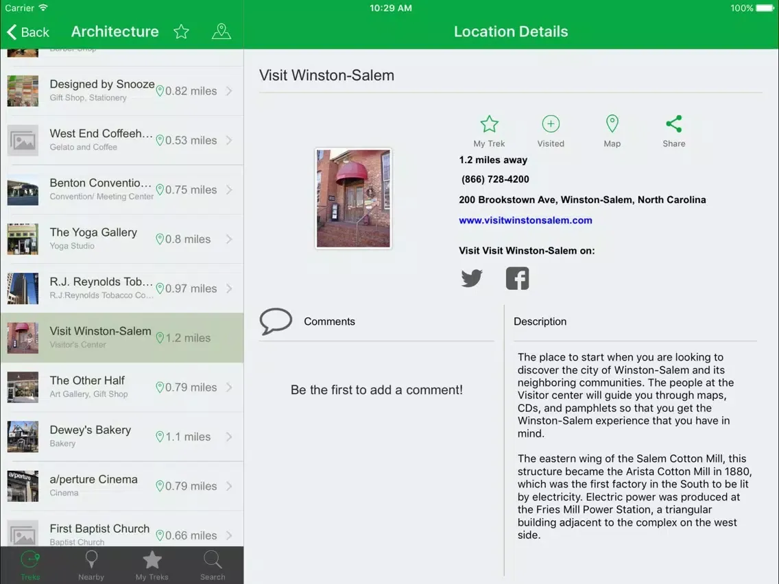 Скриншоты TreksInTheCity: Winston-Salem iPad 
