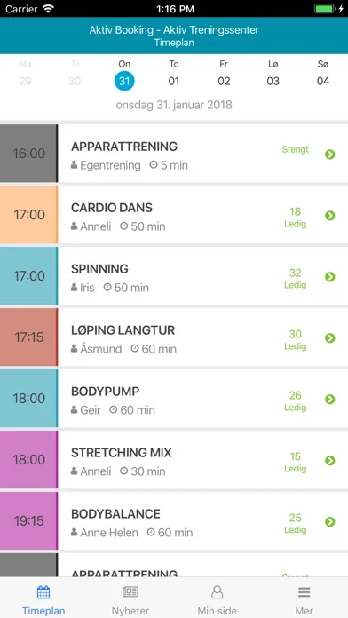 Aktiv Booking Screenshots