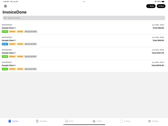 InvoiceDone iPad  Screenshots