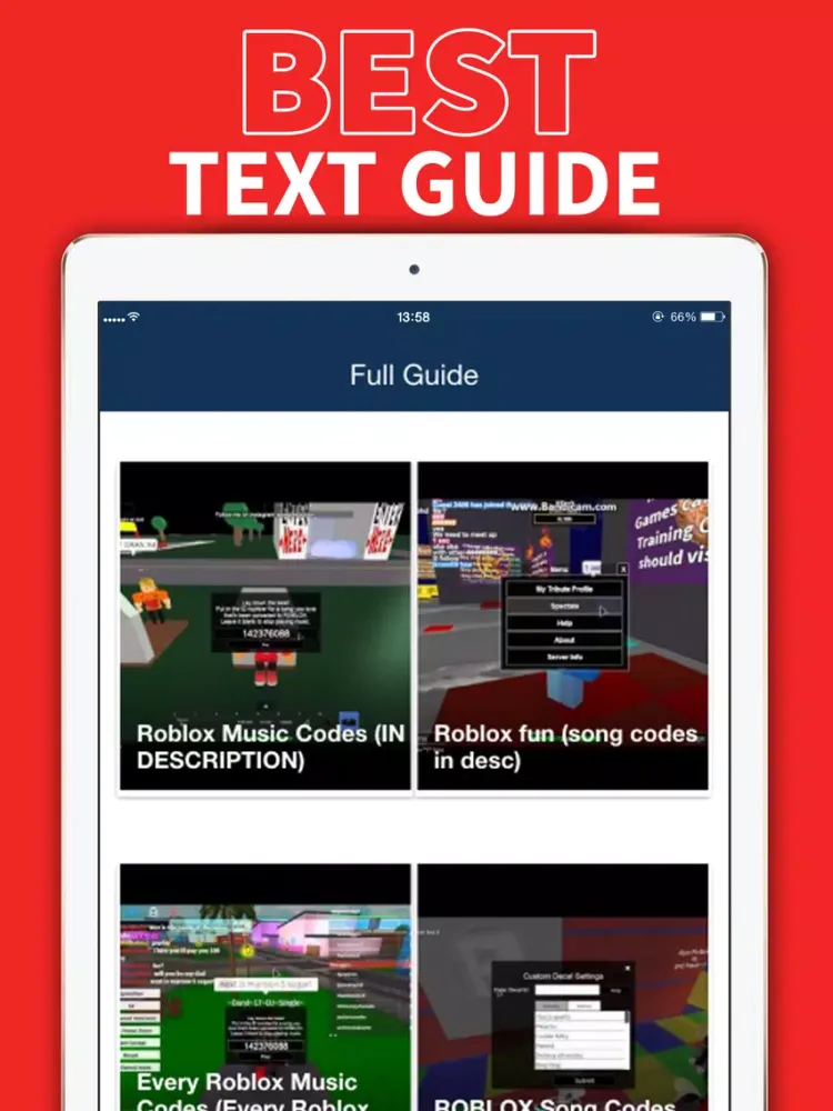 Tangkapan skrin Music Code for Roblox iPad 